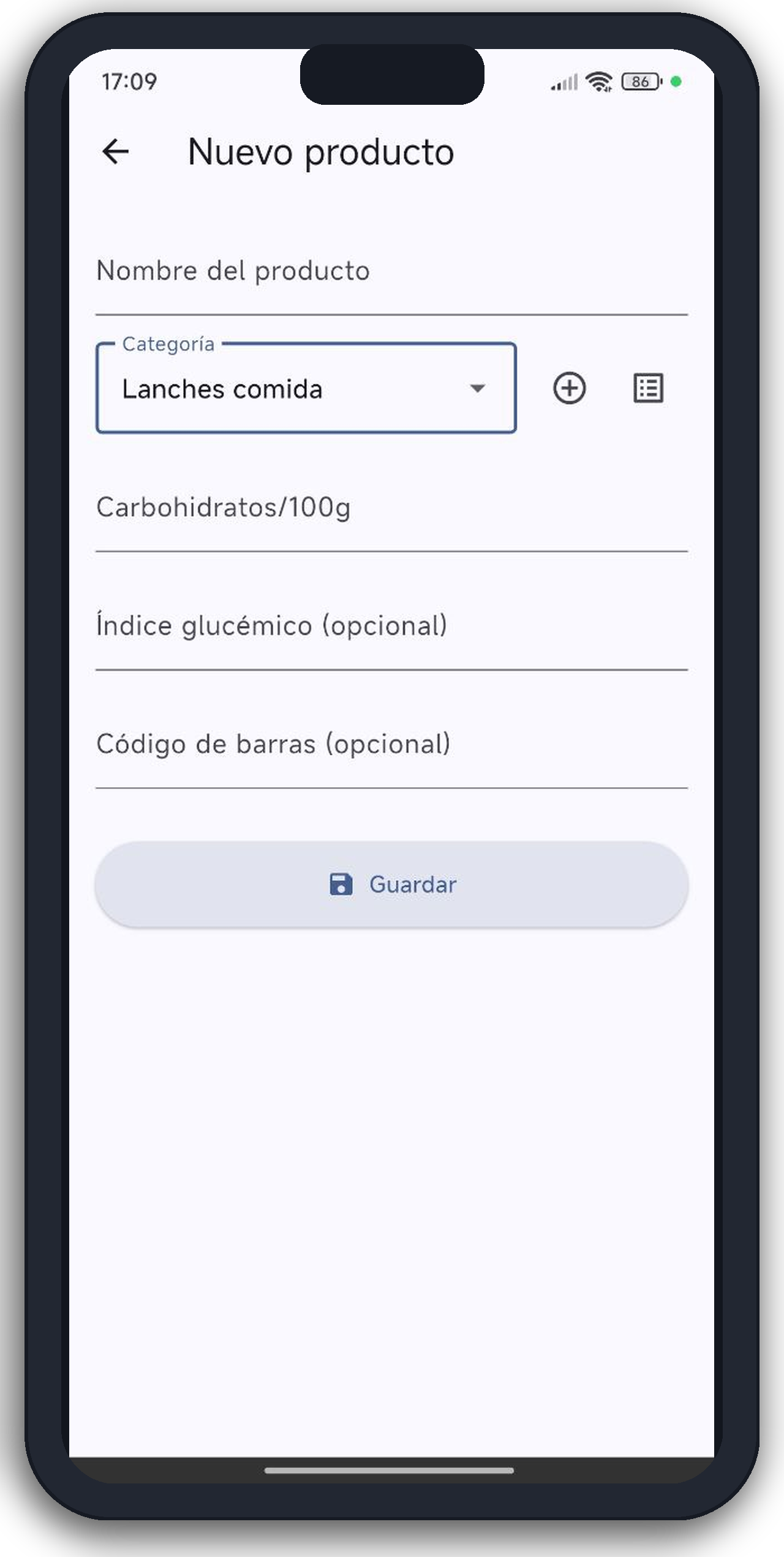 DiaBalance interface screenshot 2